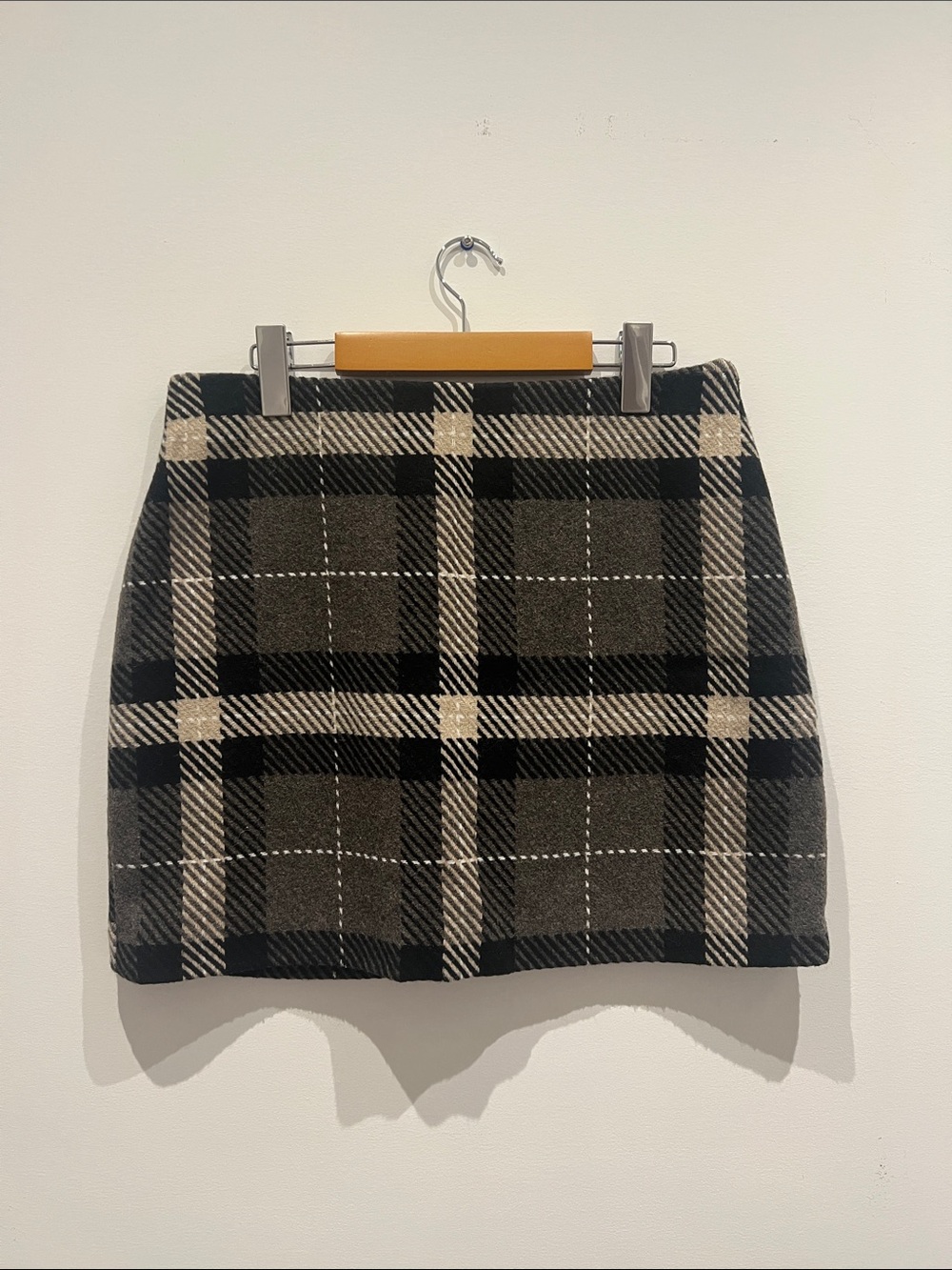 H&M Plaid Mini Skirt in Black and Cream